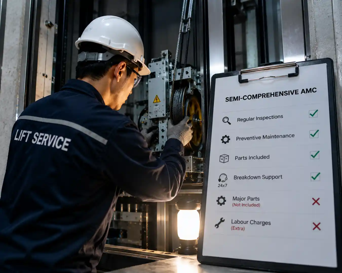 SUN — Semi Comprehensive AMC elevator maintenance